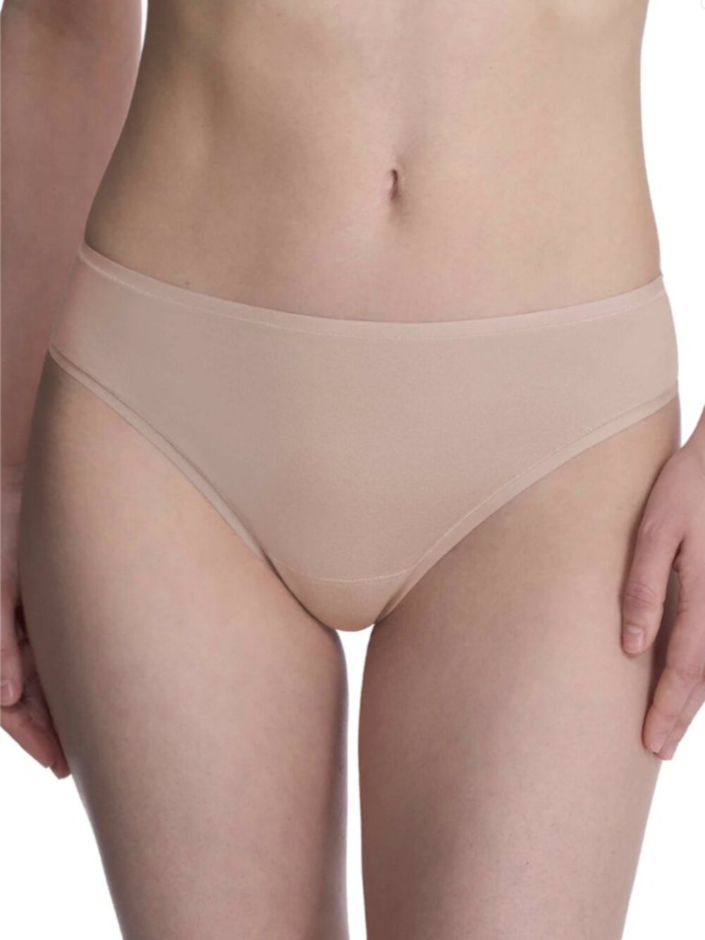 NATORI  Bliss Bare Cotton Thong Pack of 2 Cafe Small NWT